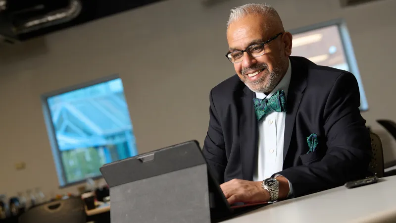 Personal branding portrait — professional in natural setting