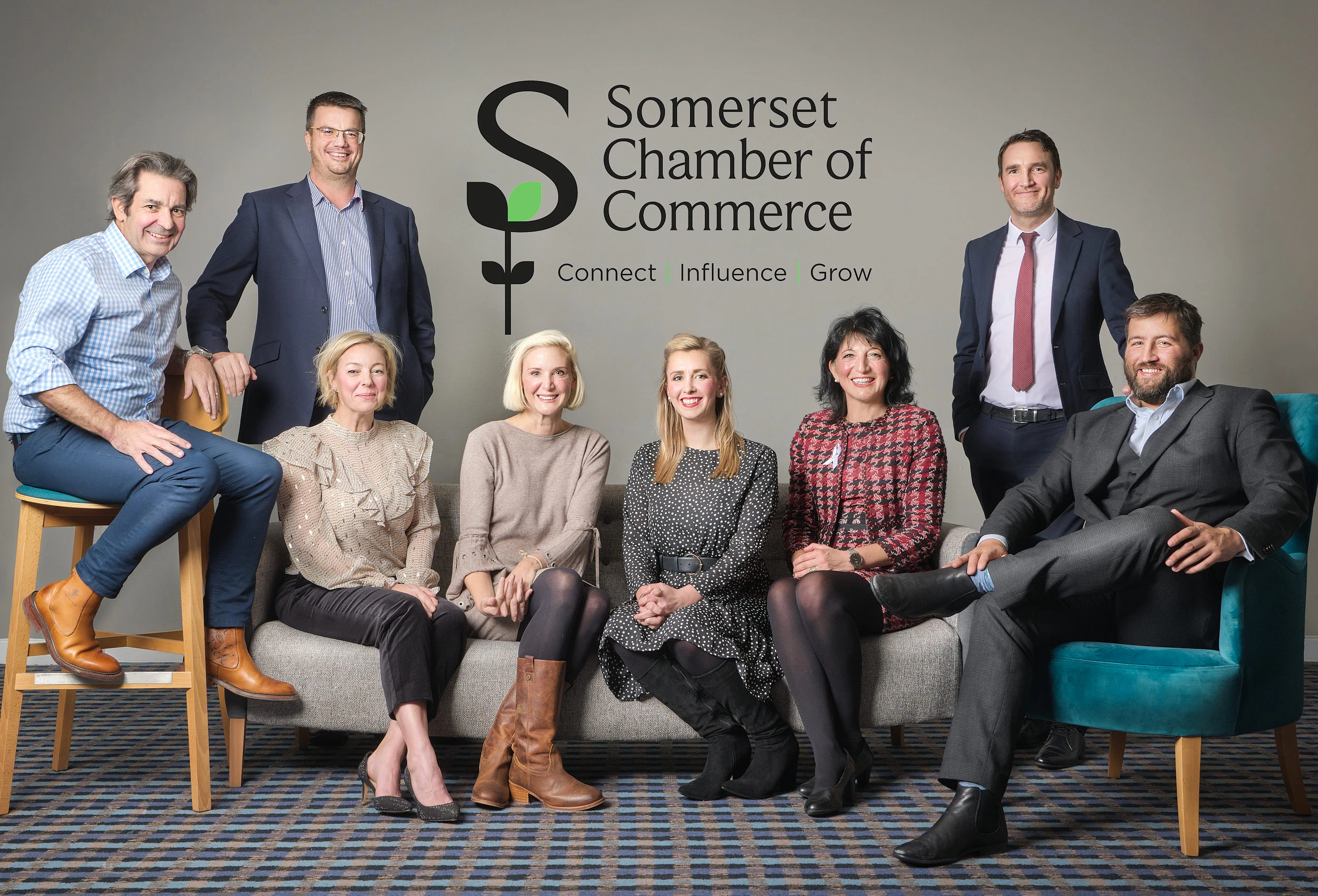 Corporate group photos for your team captured on location. Combined team image showing all members of the Somerset Chamber of Commerce