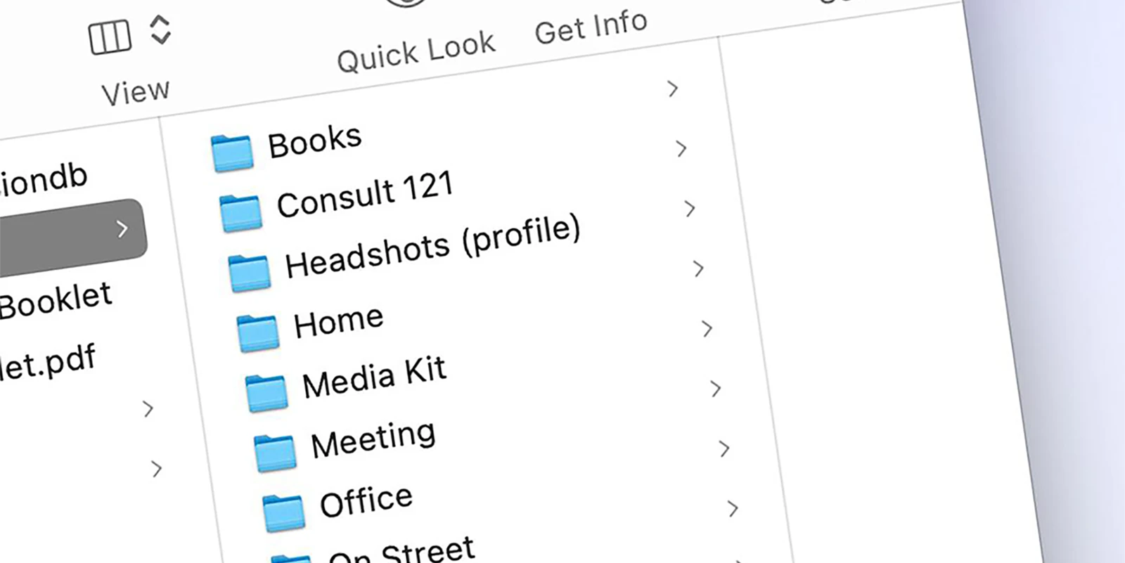 Organised personal branding image library with photos categorised by use case