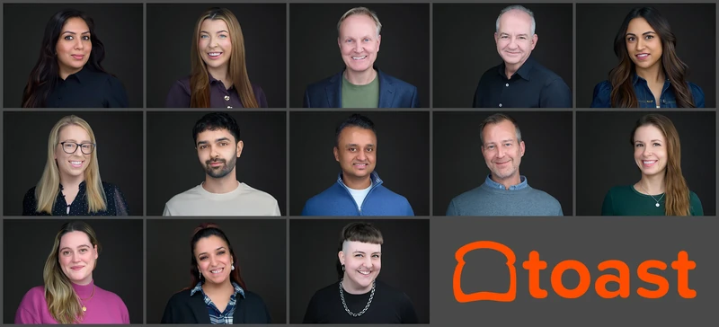 Team headshots at Toast's central London office