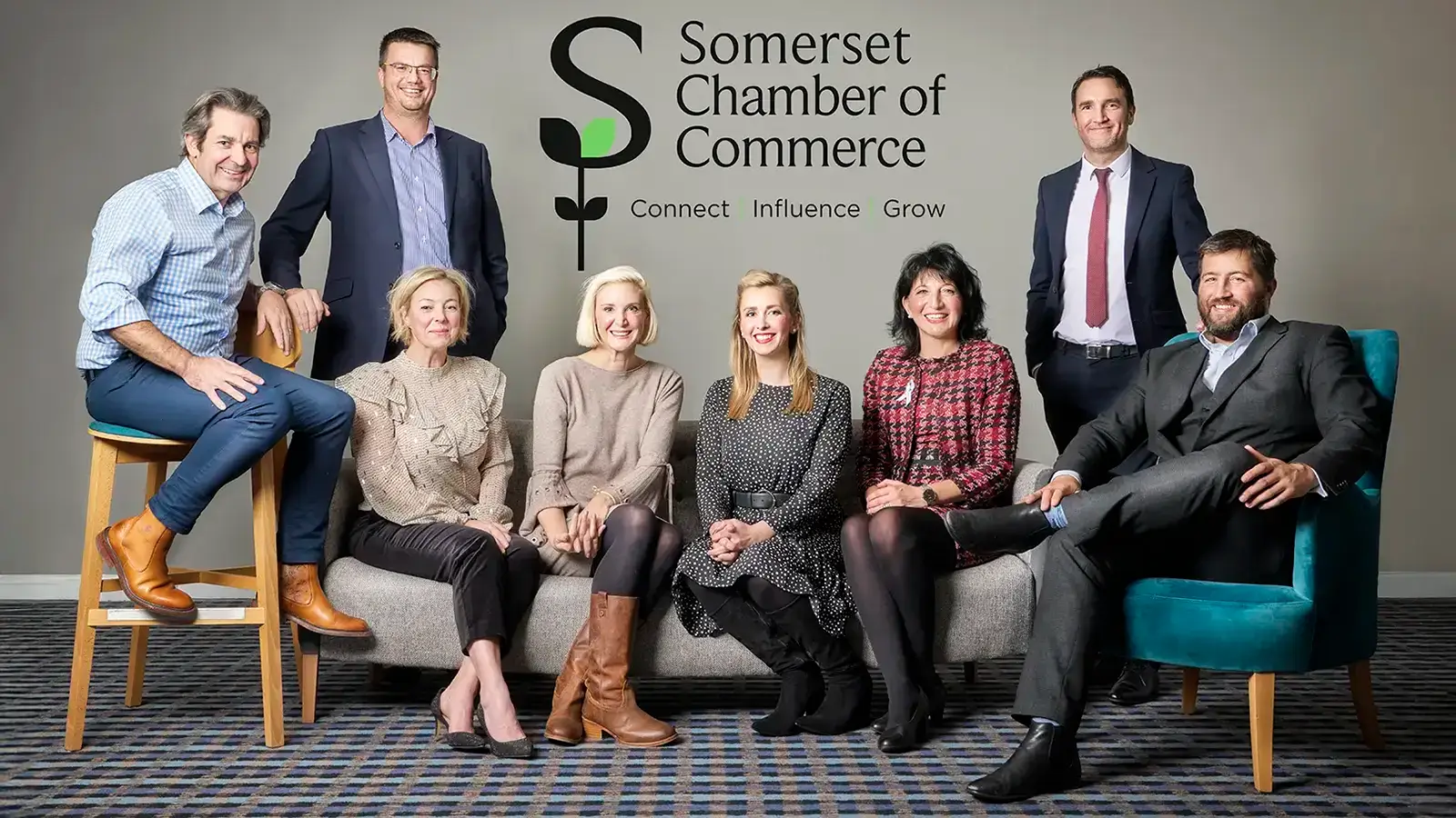 Group photo of the Somerset Chamber of Commerce team, showing consistent professionalism across the leadership group