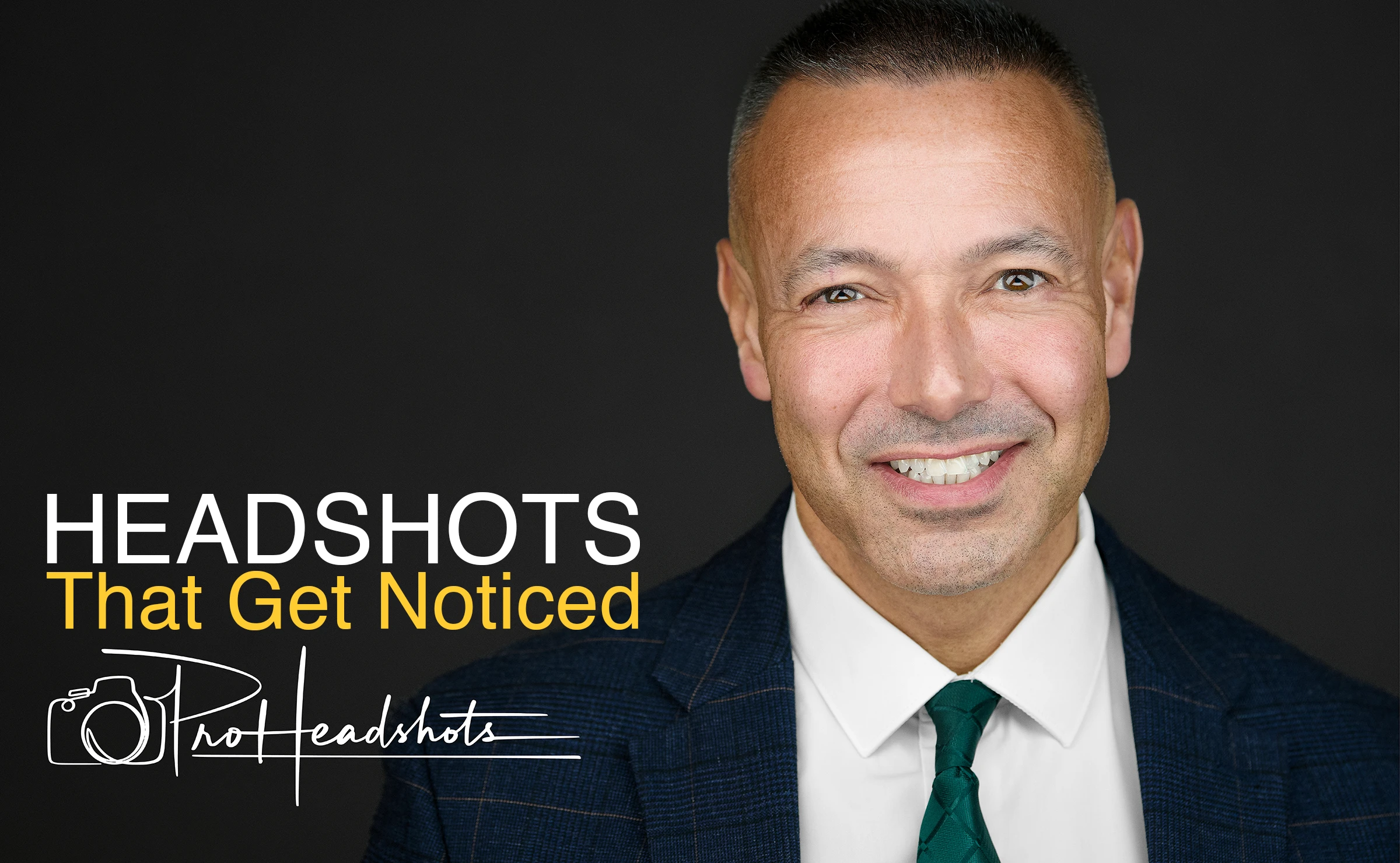 Three professional headshots: man in blue blazer, woman in sage blouse, man in dark suit