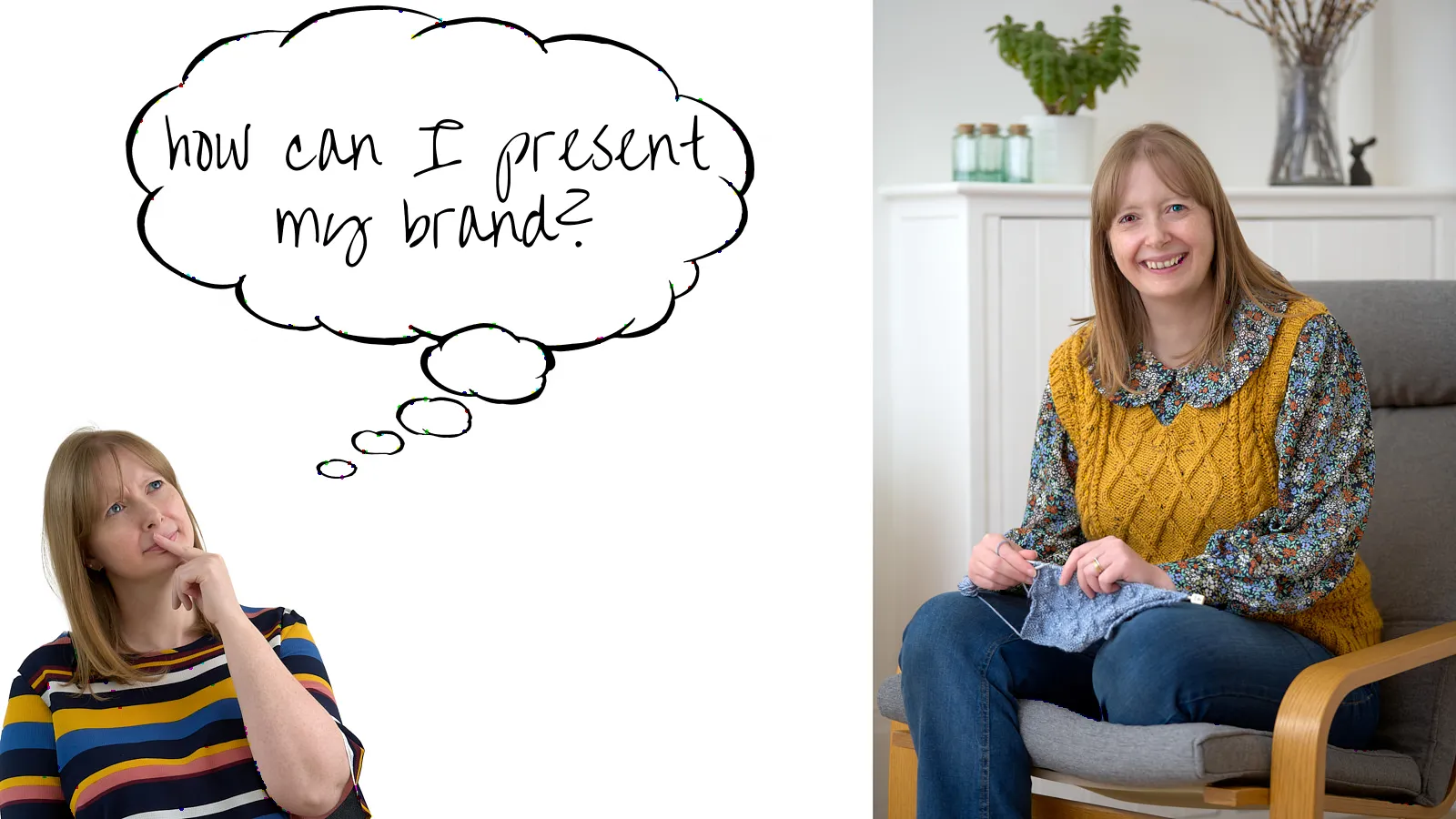 Personal branding lifestyle images: client relaxed and thoughtful at home
